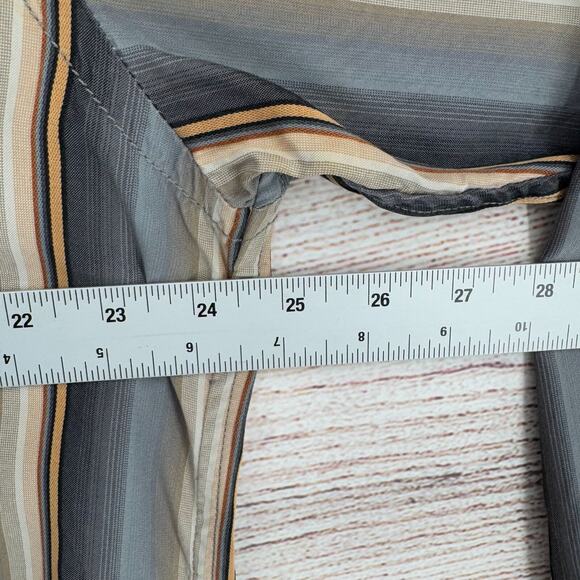 Tommy Bahama Silk Striped Long Sleeve Button Down Shirt Men's XL Blue/Beige/Gray - Picture 11 of 15